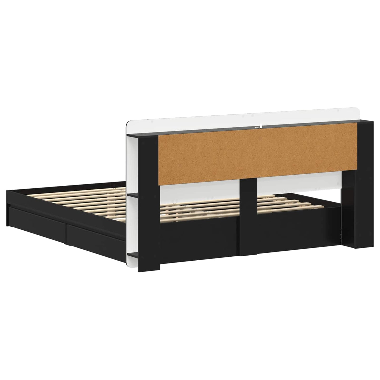 vidaXL Bed Frame with Storage Black 200 x 200 cm Engineered Wood