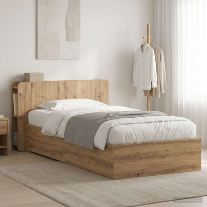 vidaXL Bed Frame with Storage Artisan Oak 80 x 200 cm Engineered Wood
