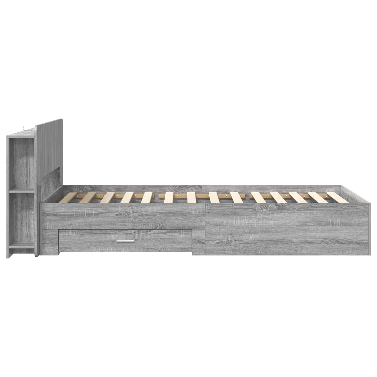vidaXL Bed Frame with Storage Grey Sonoma 80 x 200 cm Engineered Wood