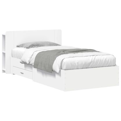 vidaXL Bed Frame with Storage White 80 x 200 cm Engineered Wood