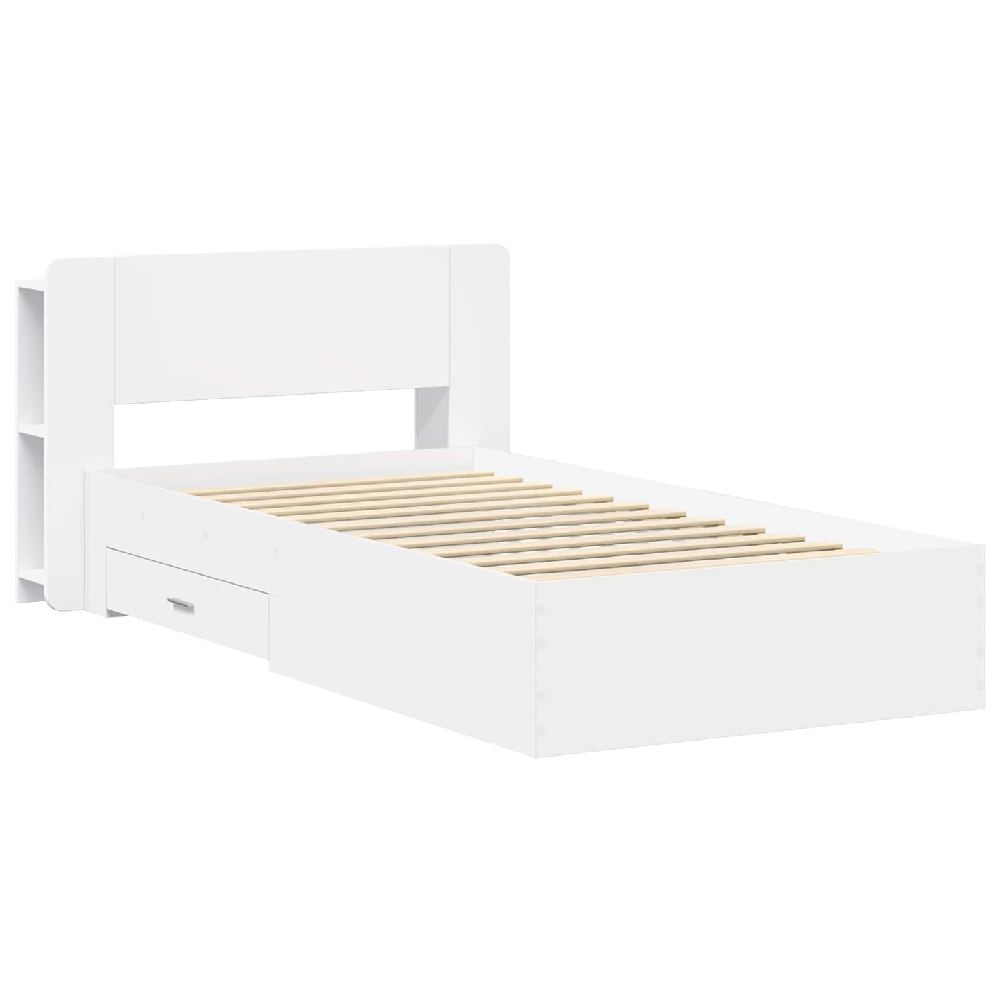 vidaXL Bed Frame with Storage White 80 x 200 cm Engineered Wood