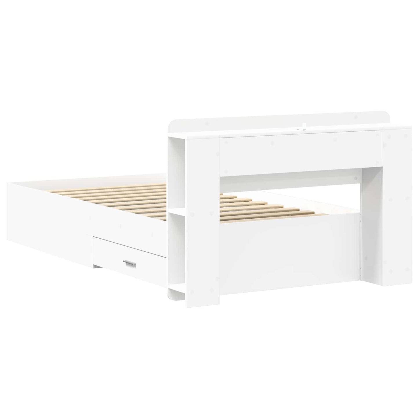 vidaXL Bed Frame with Storage White 80 x 200 cm Engineered Wood