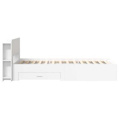 vidaXL Bed Frame with Storage White 80 x 200 cm Engineered Wood