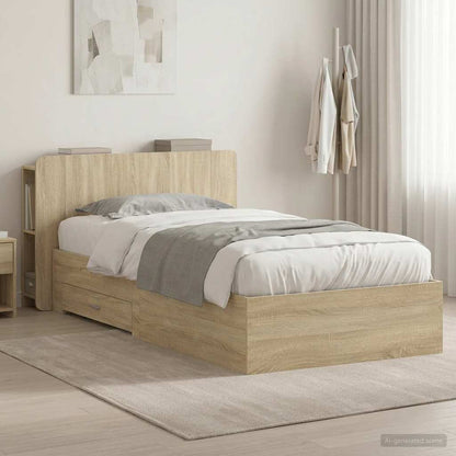 vidaXL Bed Frame with Storage Sonoma Oak 90 x 190 cm Engineered Wood