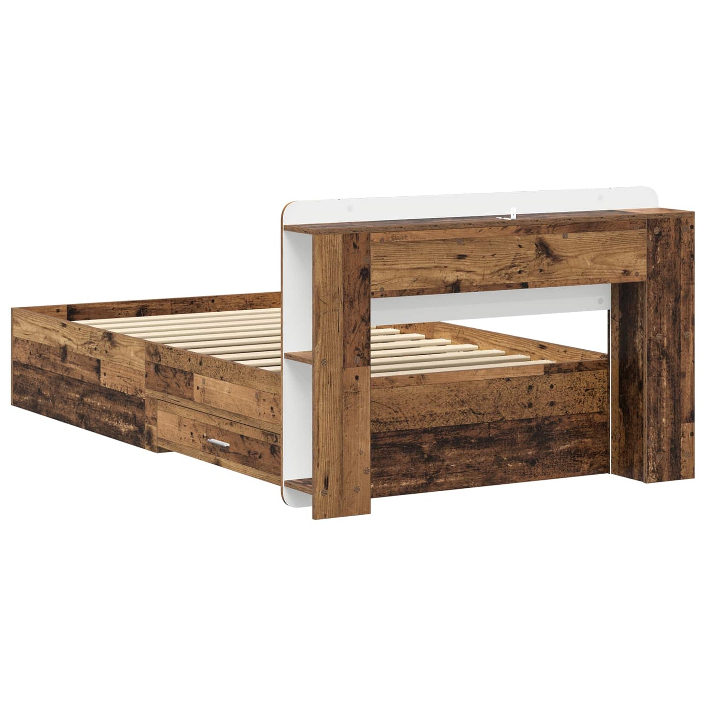 vidaXL Bed Frame with Storage Old Wood 100 x 200 cm Engineered Wood