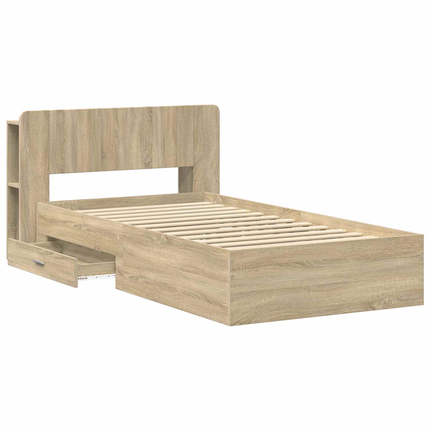 vidaXL Bed Frame with Storage Sonoma Oak 100 x 200 cm Engineered Wood