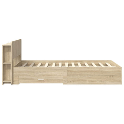 vidaXL Bed Frame with Storage Sonoma Oak 120 x 200 cm Engineered Wood