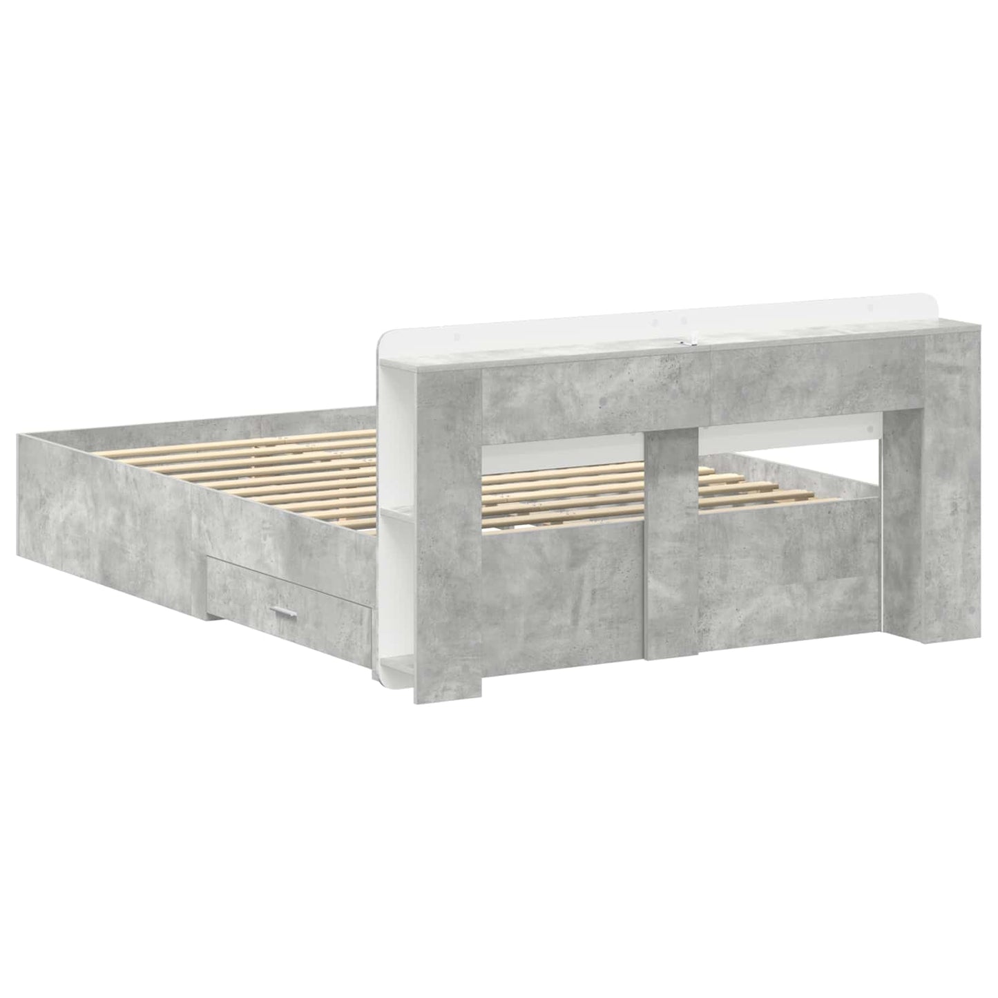 vidaXL Bed Frame with Storage Concrete Grey 150 x 200 cm