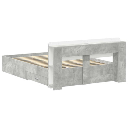 vidaXL Bed Frame with Storage Concrete Grey 150 x 200 cm