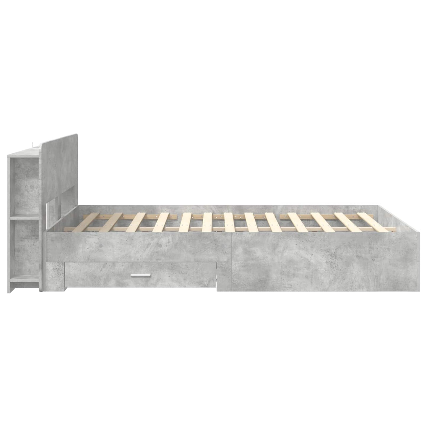 vidaXL Bed Frame with Storage Concrete Grey 150 x 200 cm