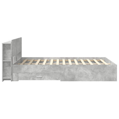 vidaXL Bed Frame with Storage Concrete Grey 150 x 200 cm