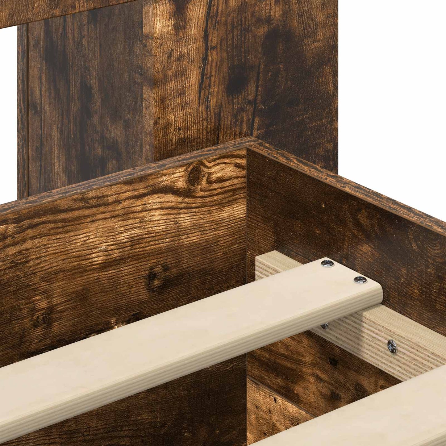 vidaXL Bed Frame with Storage Smoked Oak 150 x 200 cm Engineered Wood