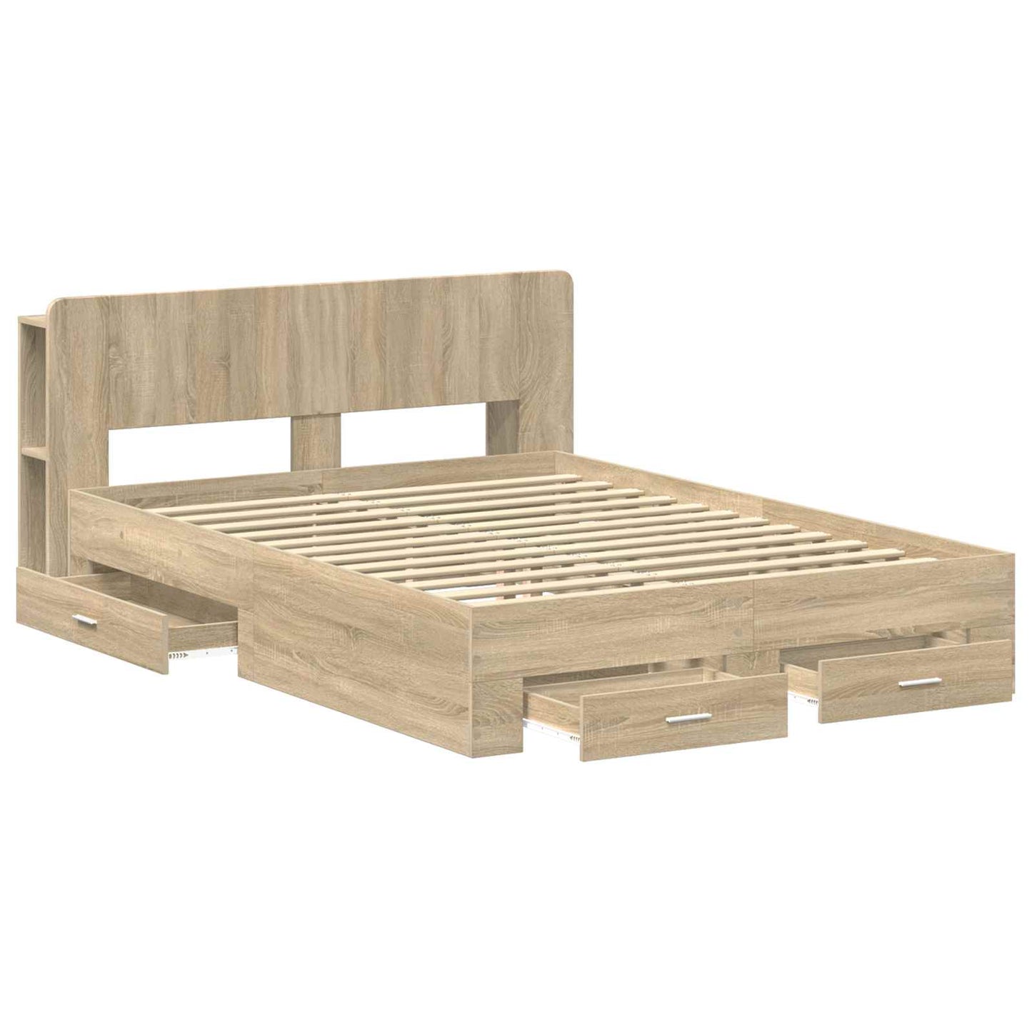 vidaXL Bed Frame with Storage Sonoma Oak 150 x 200 cm Engineered Wood