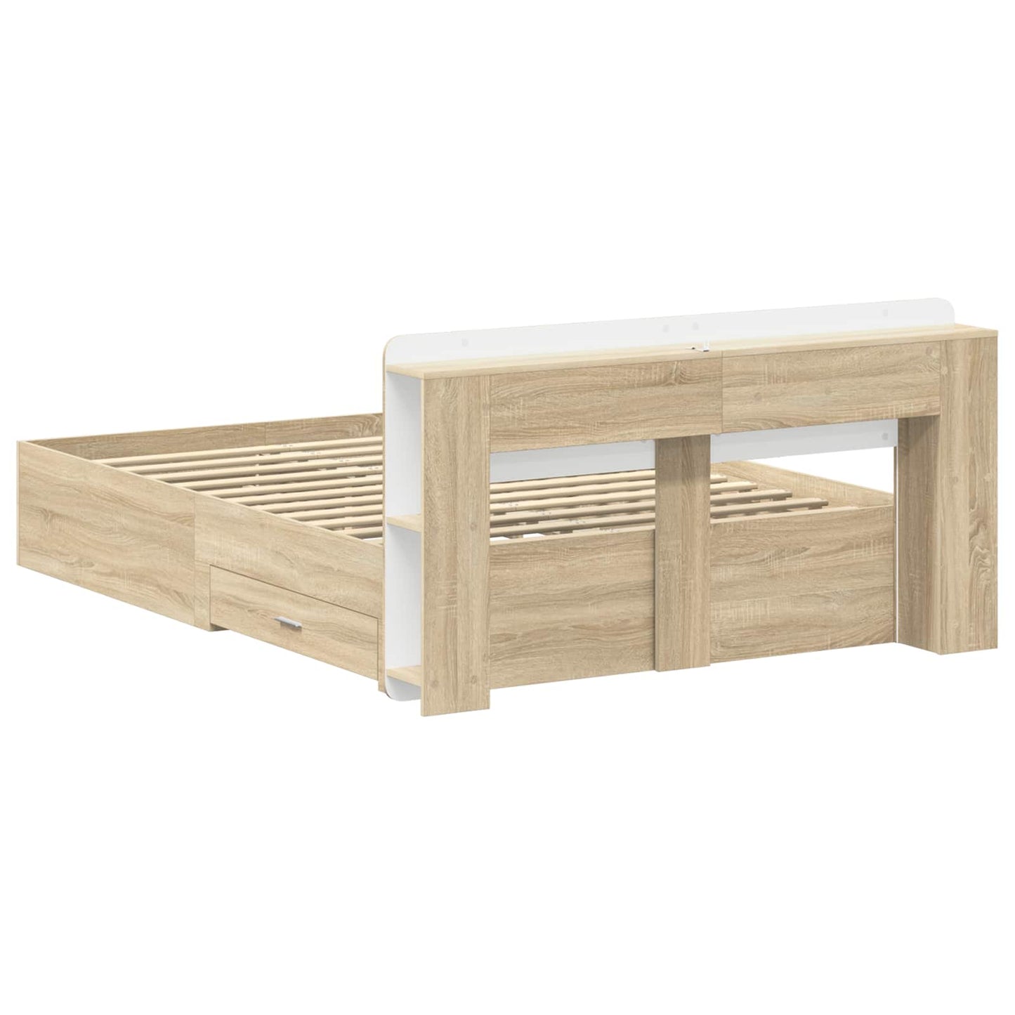 vidaXL Bed Frame with Storage Sonoma Oak 150 x 200 cm Engineered Wood