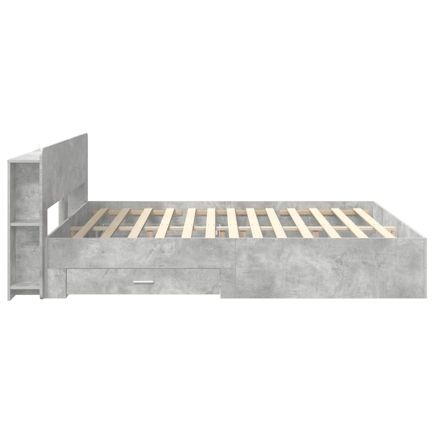 vidaXL Bed Frame with Storage Concrete Grey 200 x 200 cm