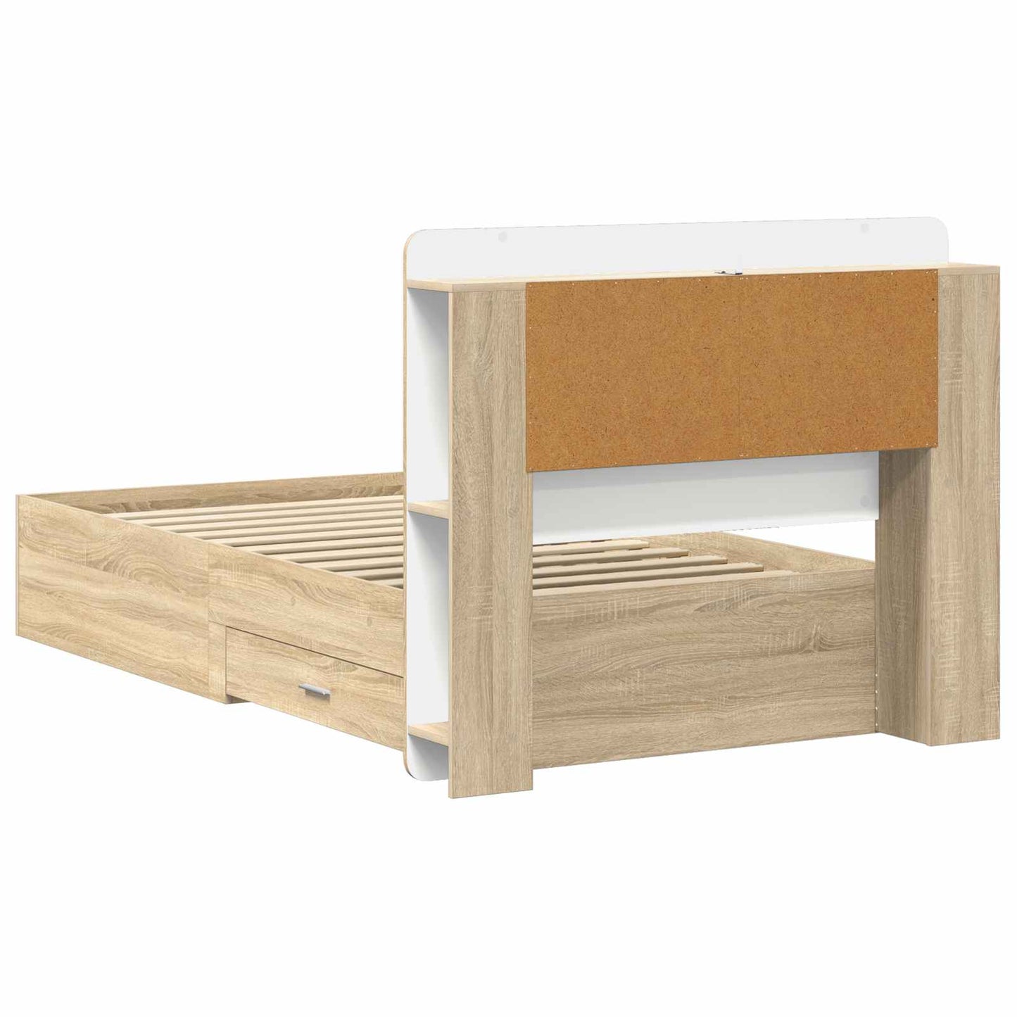 vidaXL Bed Frame with Storage Sonoma Oak 75 x 190 cm Engineered Wood