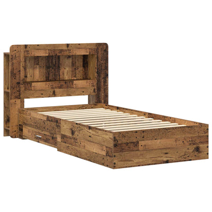 vidaXL Bed Frame with Storage Old Wood 80 x 200 cm Engineered Wood