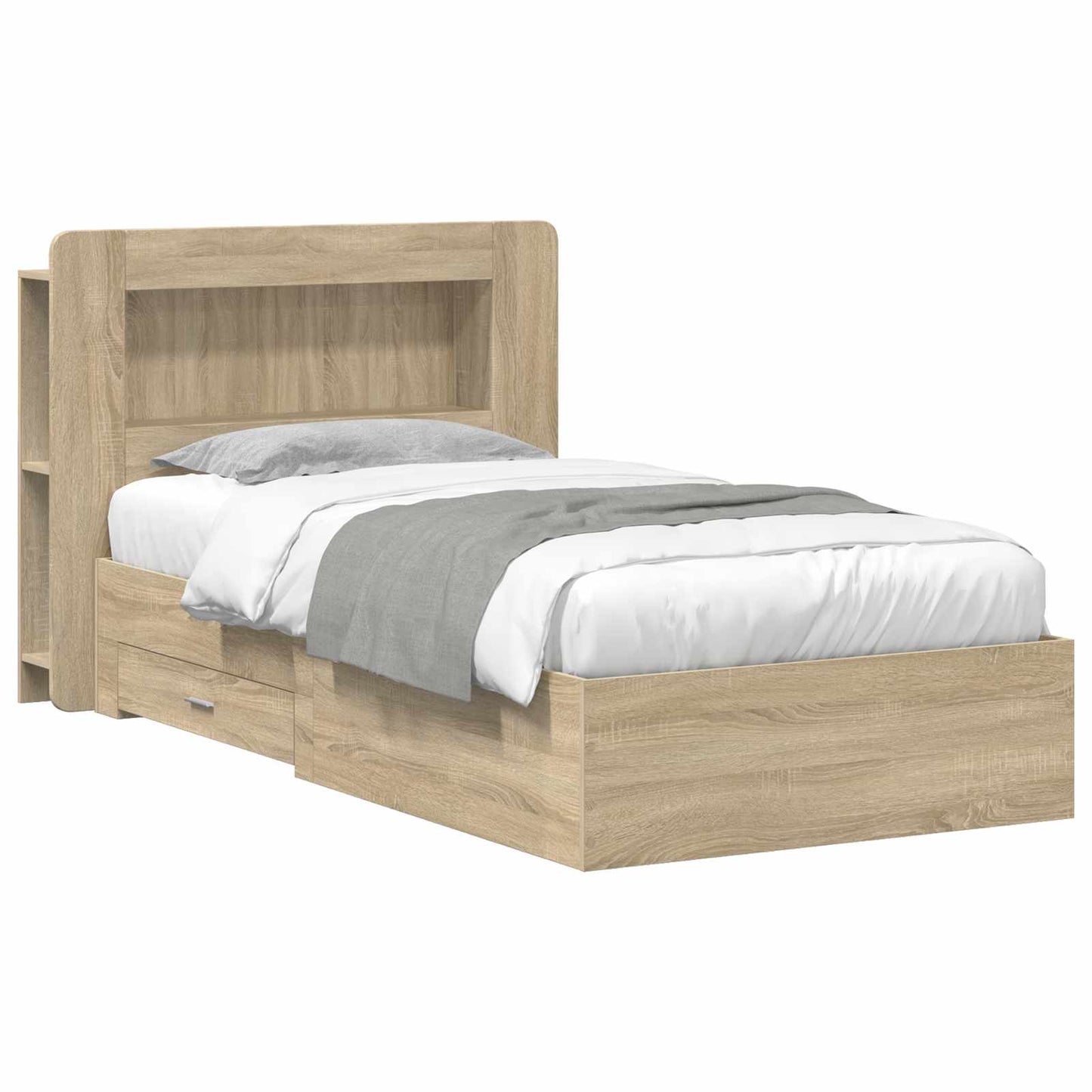 vidaXL Bed Frame with Storage Sonoma Oak 80 x 200 cm Engineered Wood