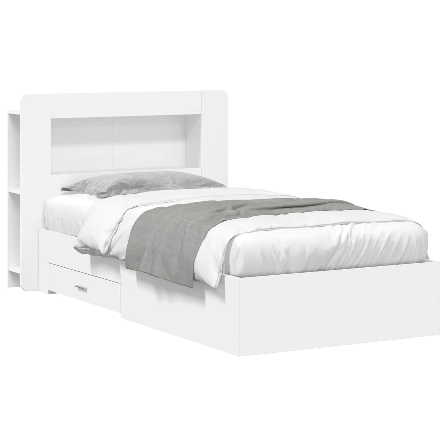 vidaXL Bed Frame with Storage White 80 x 200 cm Engineered Wood