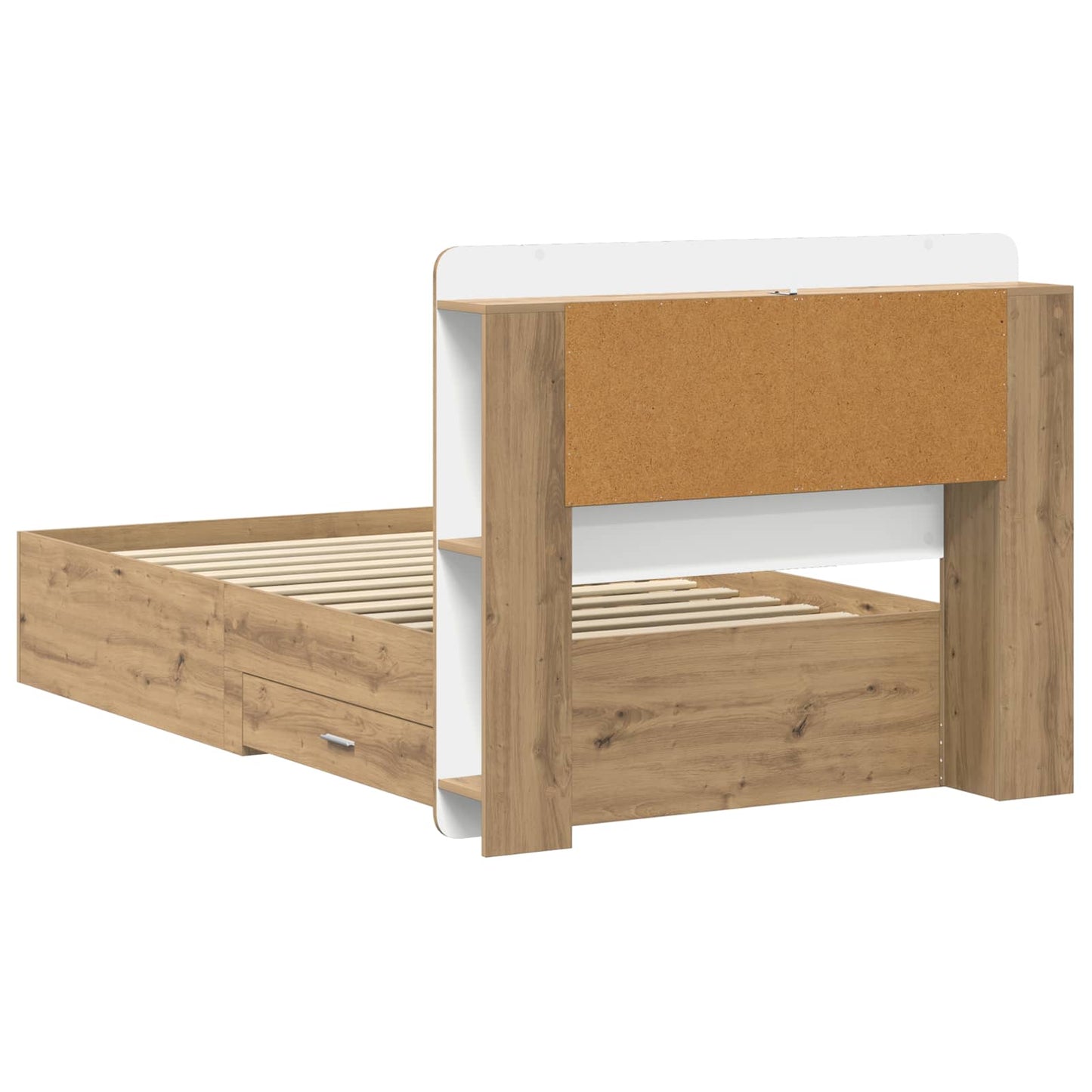 vidaXL Bed Frame with Storage Artisan Oak 90 x 190 cm Engineered Wood