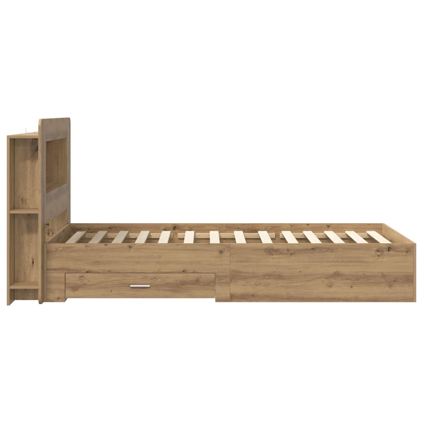 vidaXL Bed Frame with Storage Artisan Oak 100 x 200 cm Engineered Wood