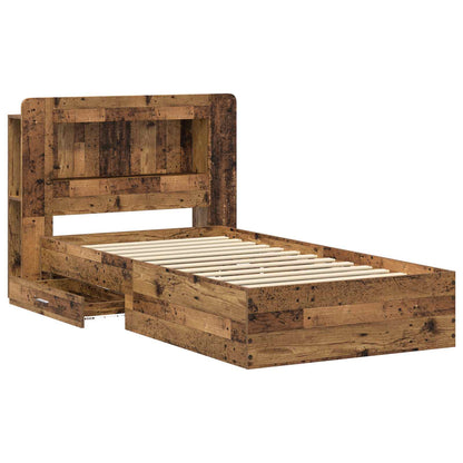 vidaXL Bed Frame with Storage Old Wood 100 x 200 cm Engineered Wood