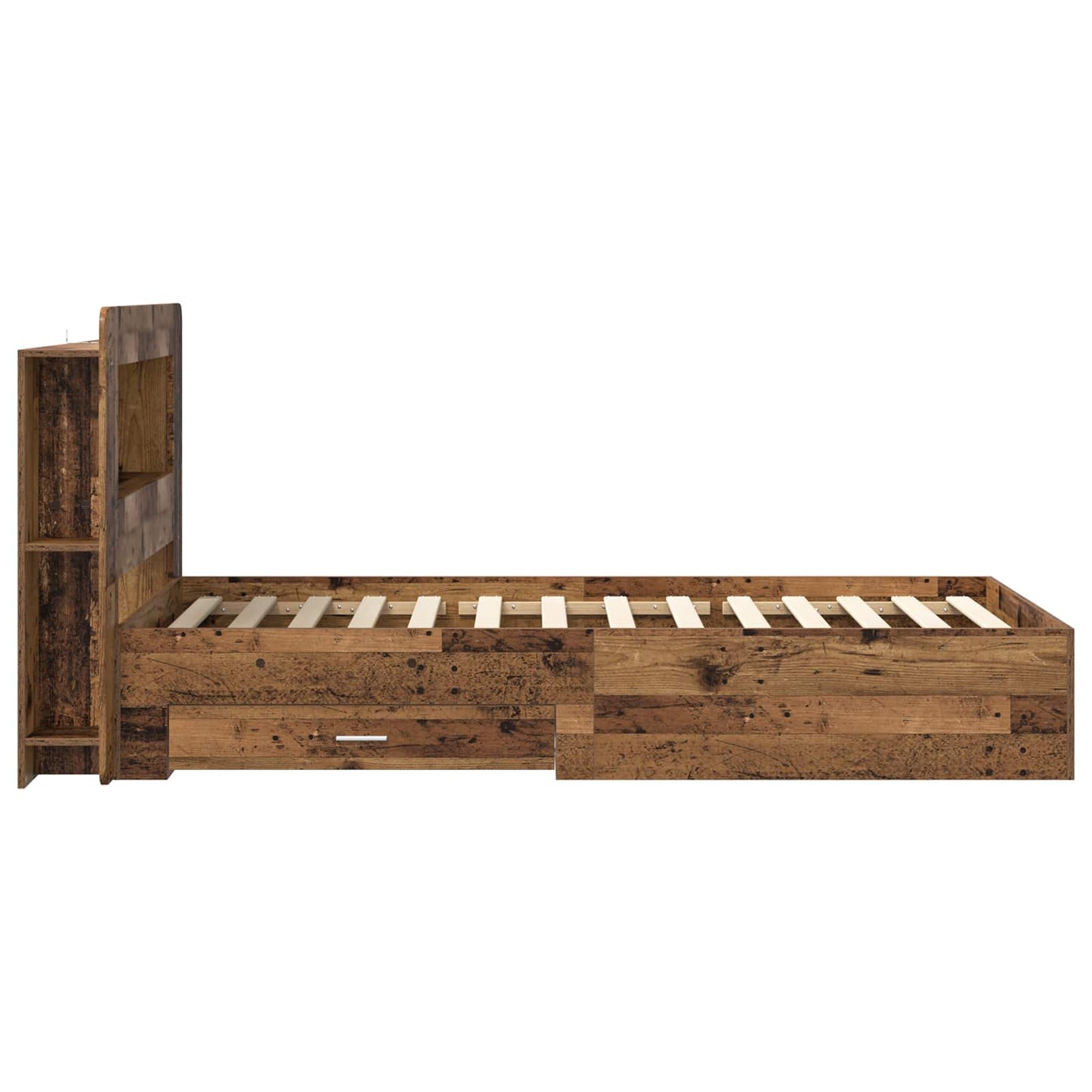 vidaXL Bed Frame with Storage Old Wood 100 x 200 cm Engineered Wood