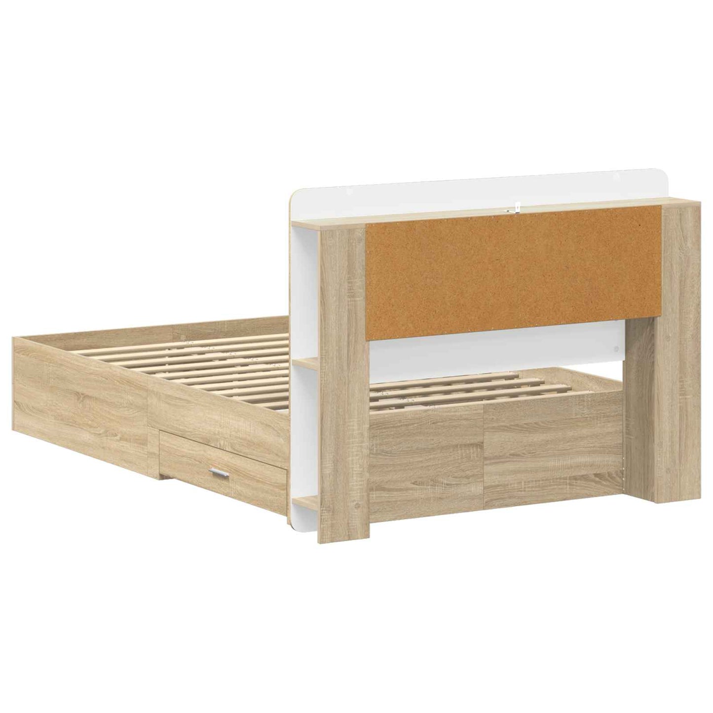 vidaXL Bed Frame with Storage Sonoma Oak 120 x 200 cm Engineered Wood