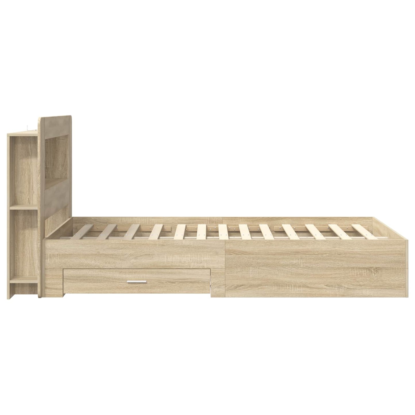 vidaXL Bed Frame with Storage Sonoma Oak 120 x 200 cm Engineered Wood