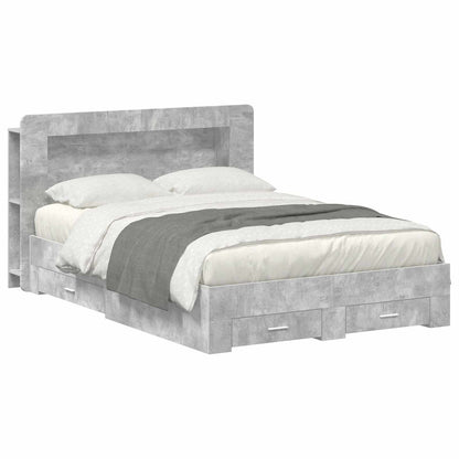 vidaXL Bed Frame with Storage Concrete Grey 150 x 200 cm