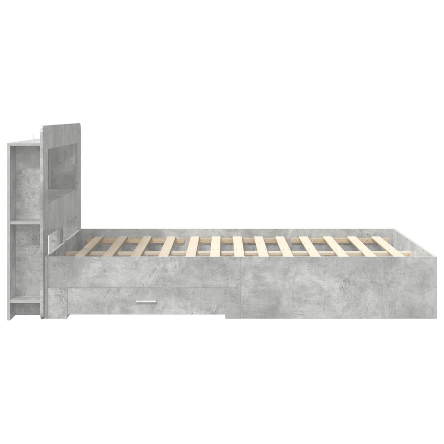 vidaXL Bed Frame with Storage Concrete Grey 150 x 200 cm