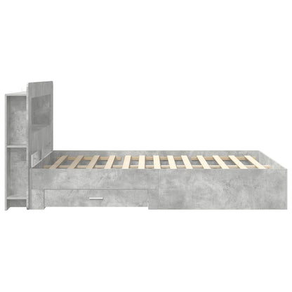 vidaXL Bed Frame with Storage Concrete Grey 150 x 200 cm