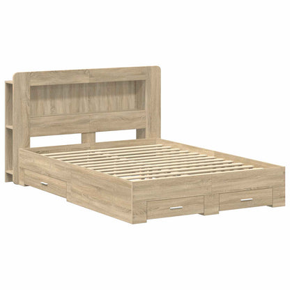 vidaXL Bed Frame with Storage Sonoma Oak 150 x 200 cm Engineered Wood