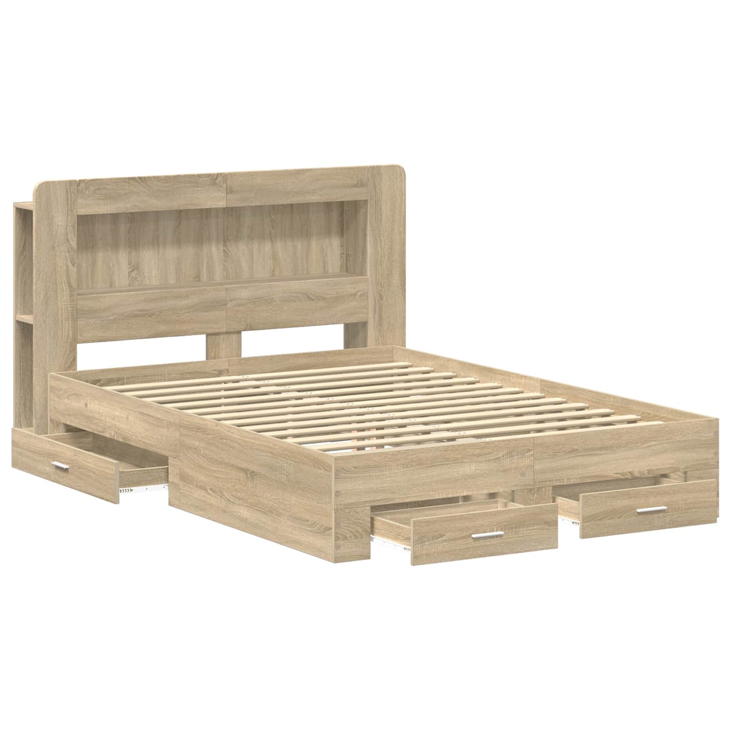 vidaXL Bed Frame with Storage Sonoma Oak 150 x 200 cm Engineered Wood