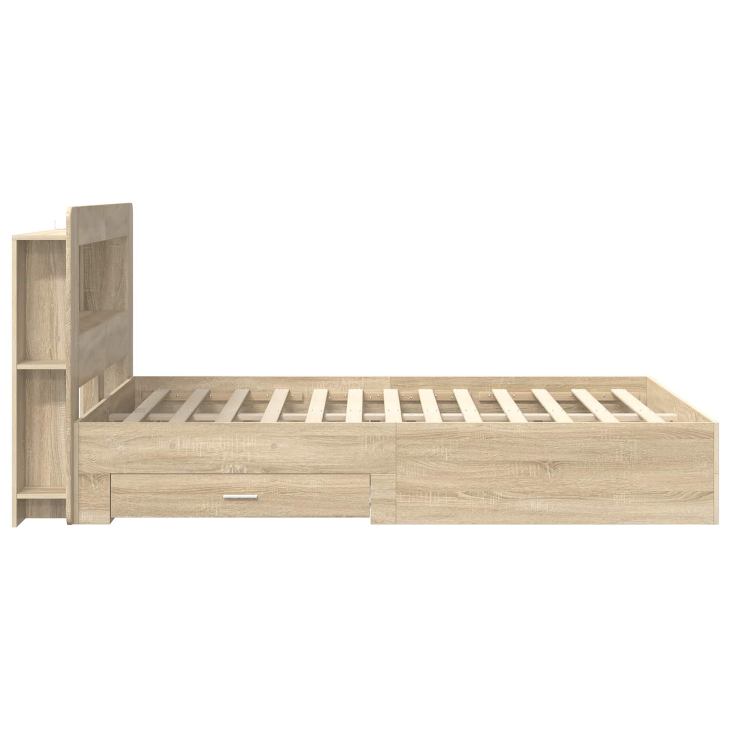 vidaXL Bed Frame with Storage Sonoma Oak 150 x 200 cm Engineered Wood