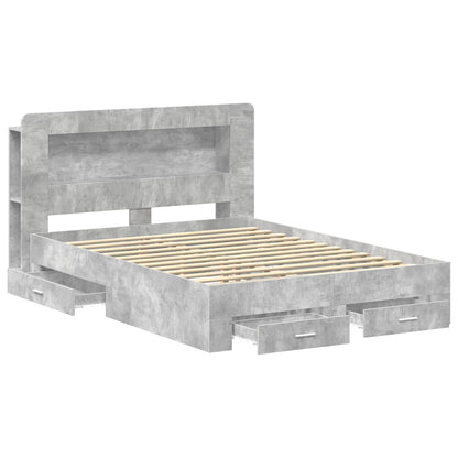 vidaXL Bed Frame with Storage Concrete Grey 160 x 200 cm