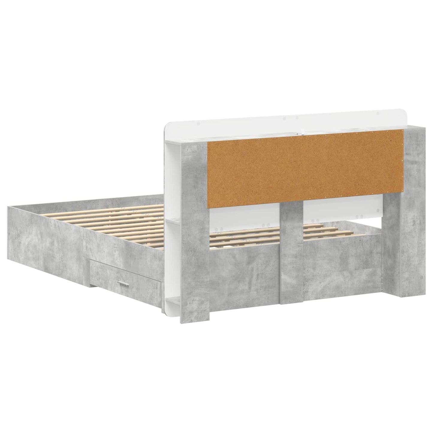 vidaXL Bed Frame with Storage Concrete Grey 160 x 200 cm