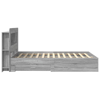 vidaXL Bed Frame with Storage Grey Sonoma 160 x 200 cm Engineered Wood