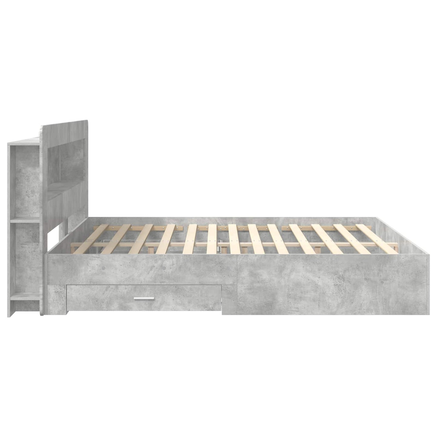 vidaXL Bed Frame with Storage Concrete Grey 200 x 200 cm