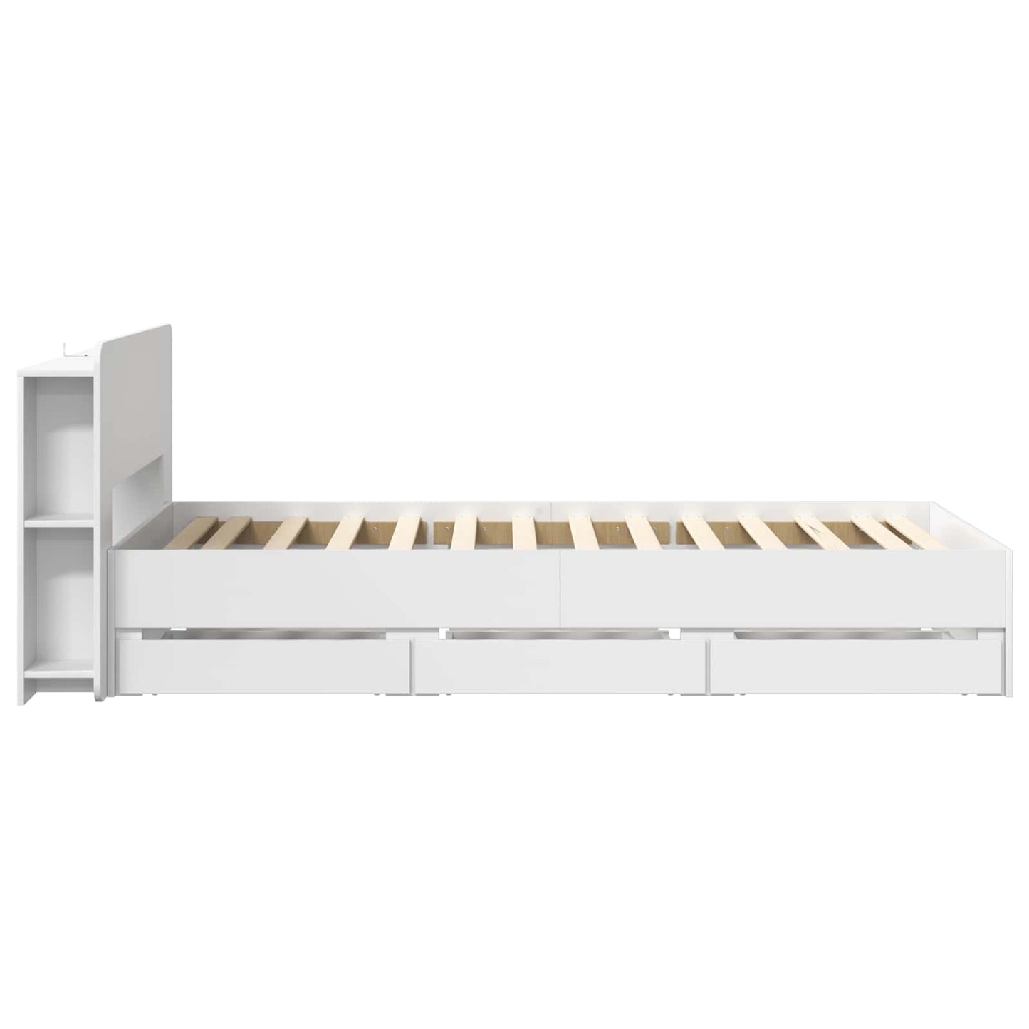 vidaXL Bed Frame with Storage White 75 x 190 cm Engineered Wood
