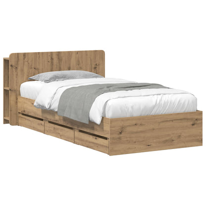 vidaXL Bed Frame with Storage Artisan Oak 80 x 200 cm Engineered Wood