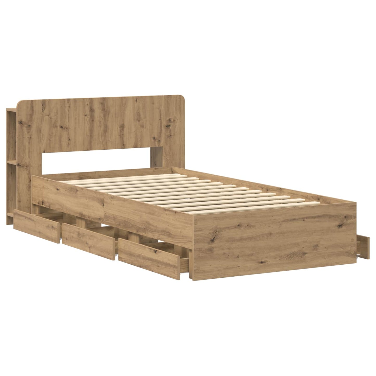 vidaXL Bed Frame with Storage Artisan Oak 80 x 200 cm Engineered Wood