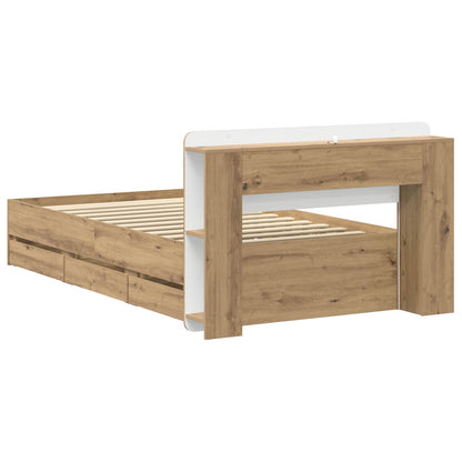 vidaXL Bed Frame with Storage Artisan Oak 80 x 200 cm Engineered Wood