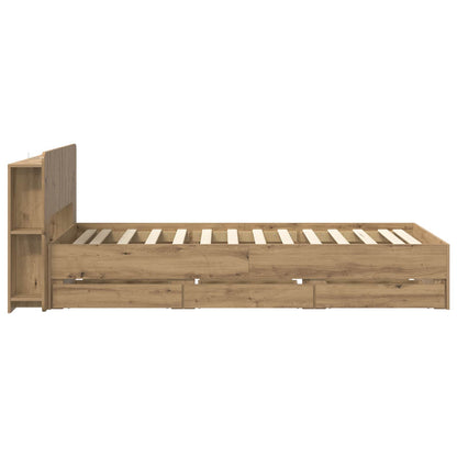 vidaXL Bed Frame with Storage Artisan Oak 80 x 200 cm Engineered Wood