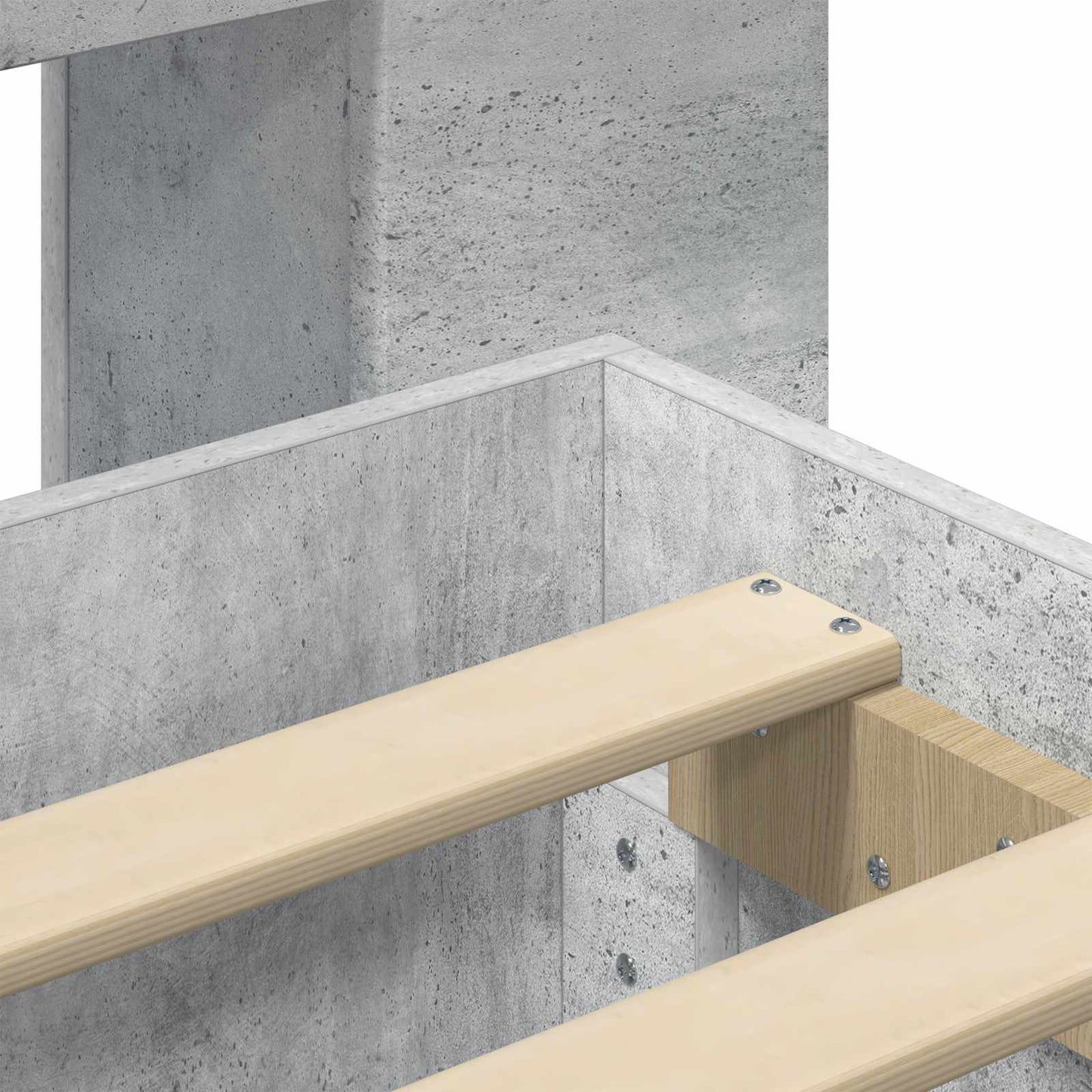 vidaXL Bed Frame with Storage with Headboard Concrete Grey 80 x 200 cm