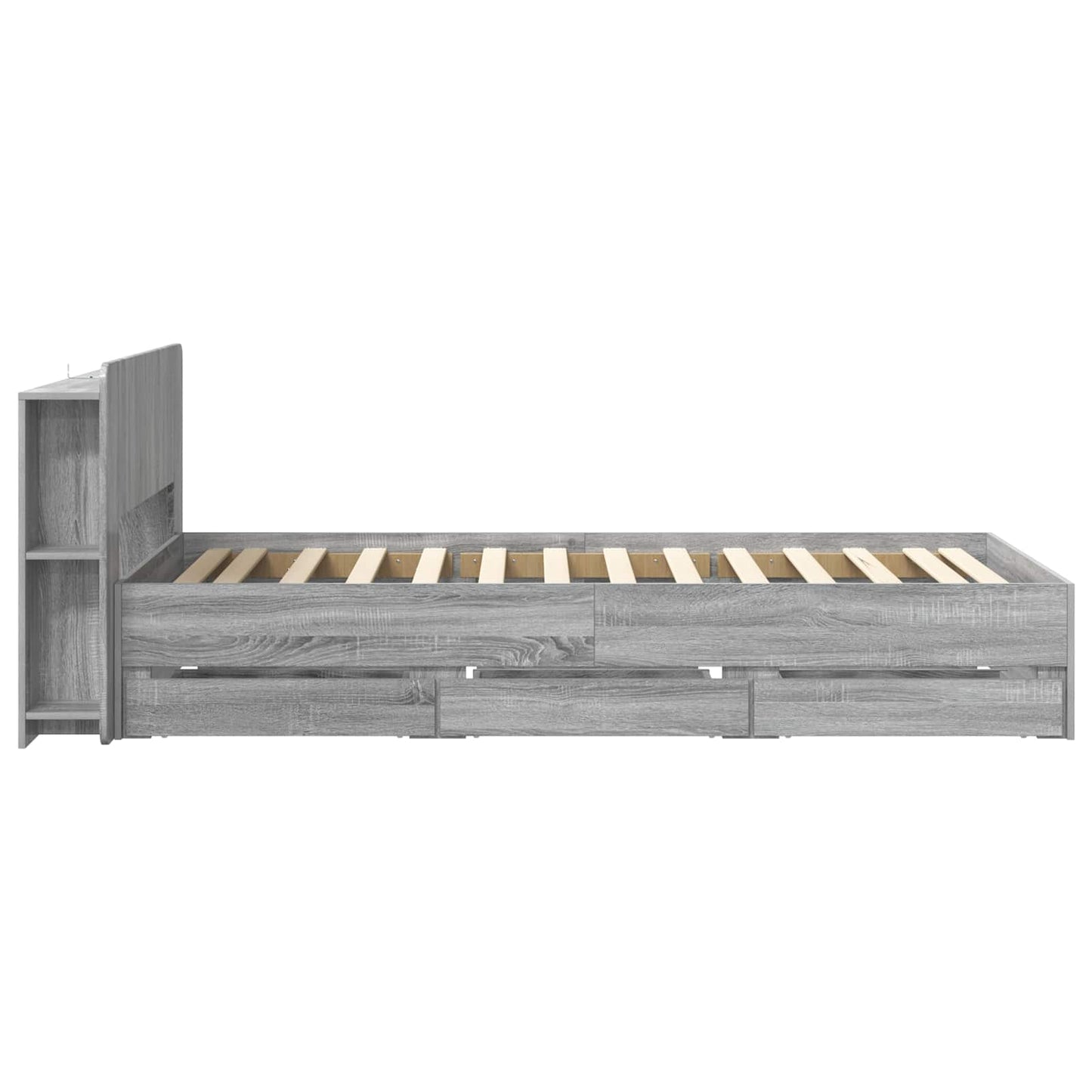 vidaXL Bed Frame with Storage Grey Sonoma 80 x 200 cm Engineered Wood