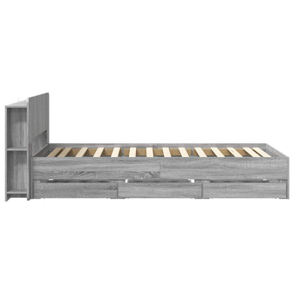 vidaXL Bed Frame with Storage Grey Sonoma 80 x 200 cm Engineered Wood