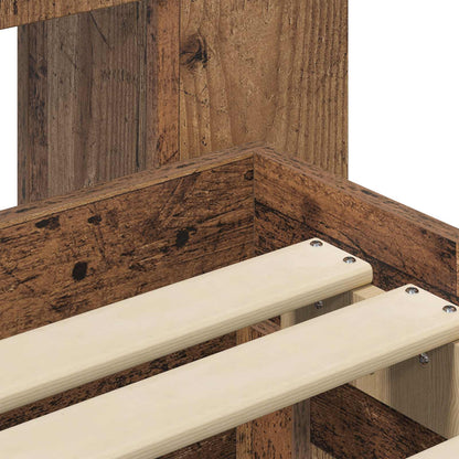 vidaXL Bed Frame with Storage Old Wood 80 x 200 cm Engineered Wood