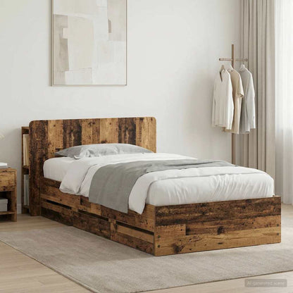 vidaXL Bed Frame with Storage Old Wood 80 x 200 cm Engineered Wood