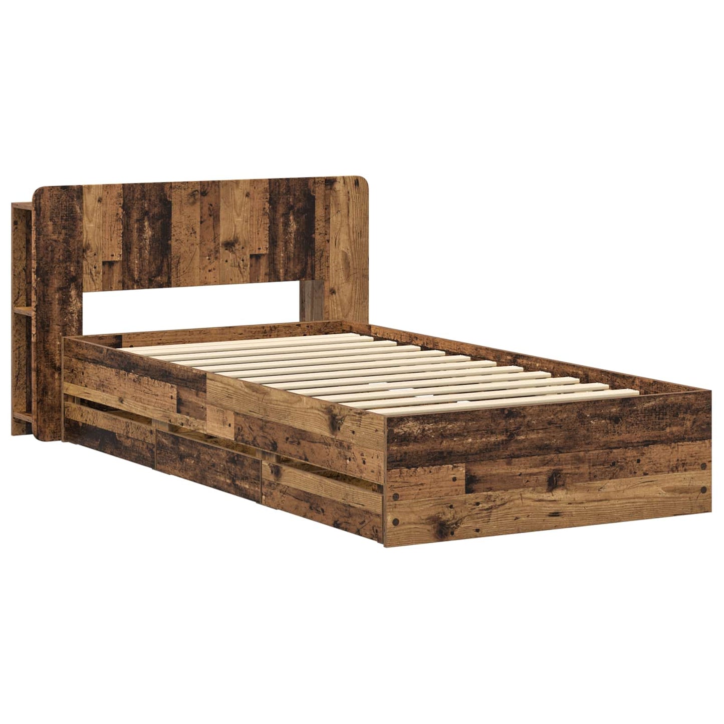 vidaXL Bed Frame with Storage Old Wood 80 x 200 cm Engineered Wood